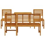 vidaXL Ensemble bistro de jardin 5 Pièces Marron Bois d'acacia massif