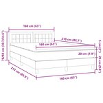 vidaXL Sommier à lattes de lit et matelas et LED gris foncé 160x210cm velours
