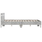 vidaXL Cadre de lit avec LED sans matelas gris béton 135x190 cm