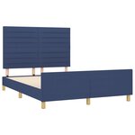 vidaXL Cadre de lit sans matelas bleu 140x190 cm tissu