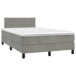 vidaXL Sommier à lattes de lit avec matelas LED Gris clair 120x200 cm