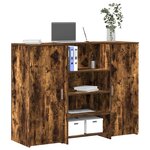 vidaXL Bureau de réception chêne fumé 135x50x103 5cm bois d'ingénierie