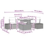vidaXL Ensemble de canapé de jardin 6 pièces avec coussins beige en poly rotin