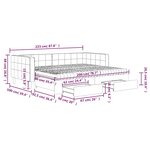 vidaXL Lit de jour avec gigogne et tiroirs jaune 90x200 cm velours