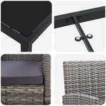 vidaXL Ensemble de salle à manger pour jardin 9 Pièces Gris polyrotin