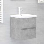 vidaXL Armoire d'évier et lavabo intégré gris béton bois d'ingénierie