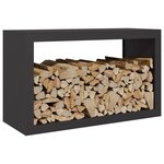 vidaXL Portant de bois de chauffage noir 100x40x60 cm acier