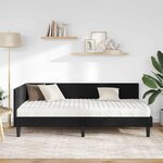 vidaXL Cadre de lit d'angle avec matelas Autre 2 Pièces Noir Velours