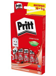 Lot de 10 Bâtons de colle 11g en multi-pack, sans solvants PRITT