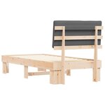 vidaXL Cadre de lit avec tête de lit rembourrée Gris foncé 90 x 200 cm