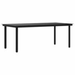 vidaXL Table à dîner de jardin Noir 200x100x74 cm Acier et verre