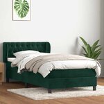 vidaXL Sommier à lattes de lit et matelas vert foncé 90x220 cm velours