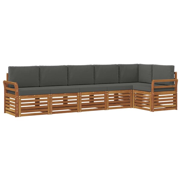 vidaXL Ensemble de canapé d'angle 6 Pièces Naturel et Anthracite
