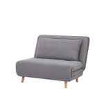 Fauteuil convertible antone gris polyester l108cm