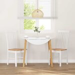 vidaXL Chaises à manger 2 Pièces blanc bois massif caoutchouc