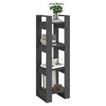 vidaXL Bibliothèque/Séparateur de pièce Gris 41x35x125 cm Pin solide
