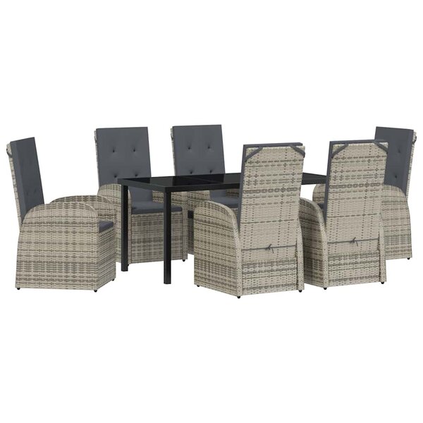 vidaXL Ensemble de salle à manger pour jardin 7 Pièces Gris polyrotin