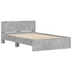 vidaXL Cadre de lit avec tête de lit et LED gris béton 120x200 cm