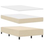 vidaXL Lit à ressorts avec matelas avec LED Crème 120 x 190 cm tissu