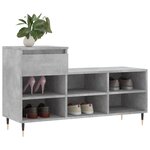 vidaXL Armoire à chaussures Gris béton 102x36x60 cm Bois d'ingénierie