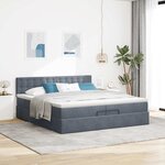 vidaXL Cadre de lit ottoman avec matelas gris foncé 200x200 cm velours