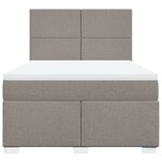 vidaXL Sommier à lattes de lit avec matelas Taupe 140x200 cm Tissu