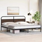 vidaXL Cadre de lit en métal sans matelas chêne marron 193x203 cm