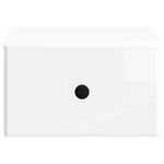 vidaXL Cabinet de chevet mural 2 Pièces Blanc brillant 34 5 x 33 x 20 cm