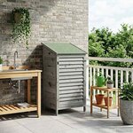vidaXL Abri de jardin Gris 59 x 56 x 113 5 cm Bois de Sapin Massif