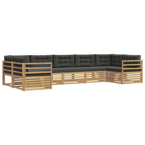 vidaXL Ensemble de canapés d'extérieur 7 Pièces Blanc et anthracite