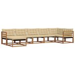 vidaXL Ensemble de canapés d'extérieur 7 Pièces Naturel et Beige