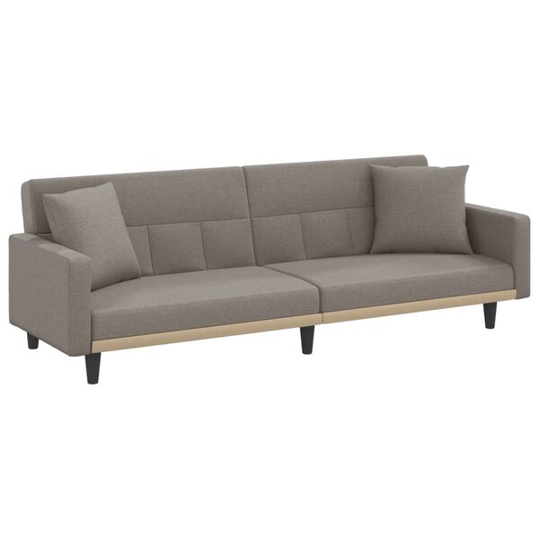 vidaXL Canapé-lit avec coussins taupe tissu