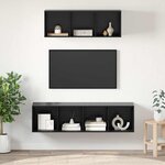 vidaXL Ensemble de meubles TV 2 Pièces Chêne noir 37 x 37 x 142.5 cm
