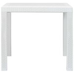 vidaXL Table de jardin Blanc 79x79x72 cm Plastique Aspect de rotin