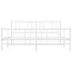 vidaXL Cadre de lit métal avec tête de lit/pied de lit blanc 180x200cm