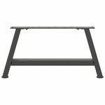 vidaXL Pieds de table basse en forme de A  2 pièces  anthracite  60 x (30-31) cm  acier