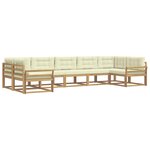 vidaXL Ensemble de canapés d'extérieur 7 Pièces Blanc et crème