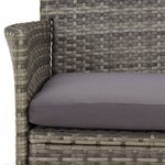 vidaXL Ensemble de bistro de jardin 5 Pièces coussins gris poly rotin