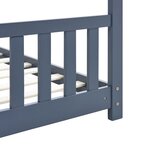 vidaXL Cadre de lit d'enfant Gris Bois de pin massif 80x160 cm