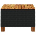 vidaXL Table de jardin noir 55x55x36 cm résine tressée et bois acacia