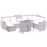 vidaXL Salon de jardin 9 Pièces avec coussins gris résine tressée
