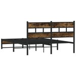 vidaXL Cadre de lit en métal sans matelas chêne fumé 140x200 cm