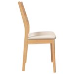 vidaXL Chaises à manger coussins 2 Pièces naturel bois massif caoutchouc