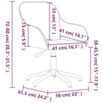 vidaXL Chaise pivotante de bureau Gris clair Velours