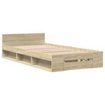 vidaXL Cadre de lit avec tiroir sans matelas chêne sonoma 90x190 cm
