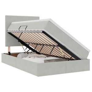 vidaXL Lit avec rangement et matelas Gris clair 120 x 200 cm Velours