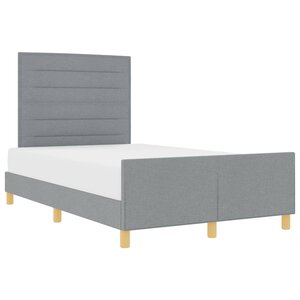 vidaXL Cadre de lit avec tête de lit Gris clair 120 x 200 cm tissu