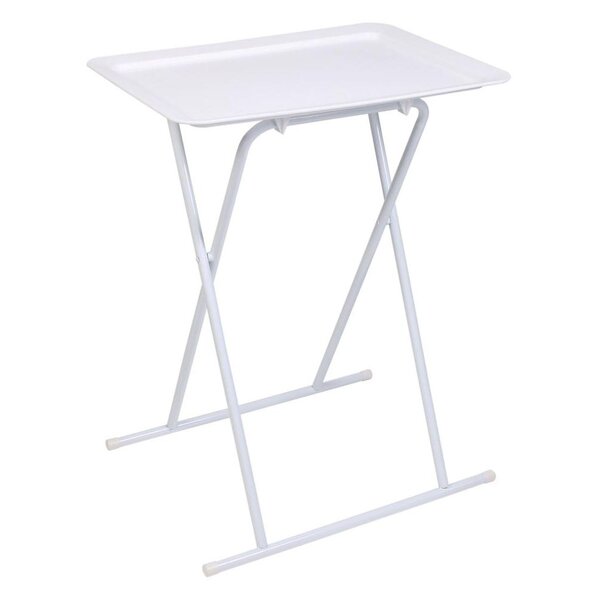 Table d'appoint pliable en métal blanc