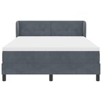 vidaXL Lit à ressorts avec matelas Gris foncé 160x200 cm Velours