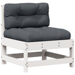 vidaXL Salon de jardin avec coussins 8 Pièces blanc bois de pin massif